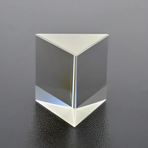 Equilateral prism on a dark surface