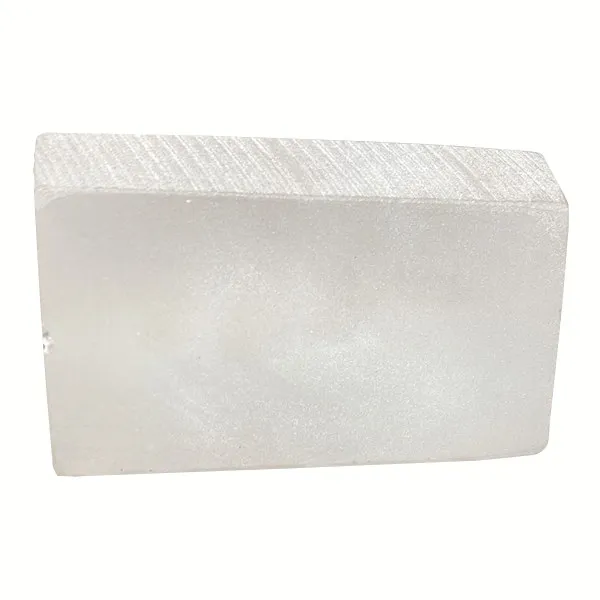 Rectangular moulded glass block with a frosted surface
