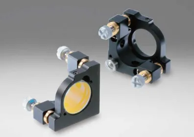 Two kinematic mirror mounts with adjustment screws