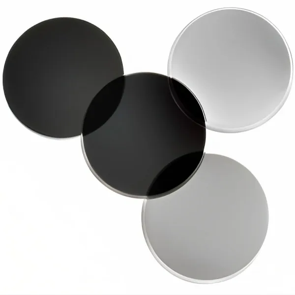 Four reflective ND filter discs of different densities
