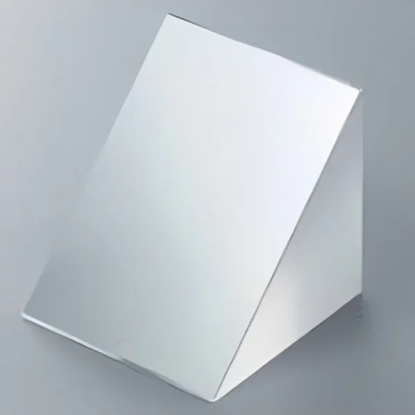 Right-angle prism on a light grey background